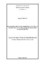 Hoạch định chiến lược marketing của công ty cổ phần đầu tư và công nghệ xây dựng ibst giai đoạn 2014   2019