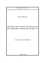 Thực hiện chính sách dân tộc trên địa bàn huyện định hóa, tỉnh thái nguyên hiện nay