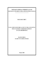 Evaluation of historical and cultural monuments for sustainable tourism development in quang tri province
