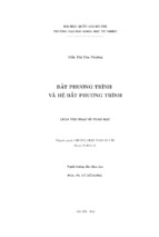 Bất phương trình và hệ bất phương trình