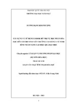 Xây dựng và sử dụng e book hỗ trợ tự học phần hóa học hữu cơ cho sinh viên trường cao đẳng y tế ninh bình nhằm nâng cao hiệu quả dạy học