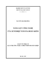 Năng lực công nghệ của xí nghiệp toyota hoàn kiếm