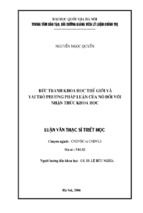 Bức tranh khoa học thế giới và vai trò phương pháp luận của nó đối với nhận thức khoa học