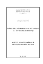 Tổ chức thực thi chính sách thu tiền thuê đất của cục thuế thành phố hà nội