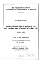Nghiên cứu ngữ pháp và ngữ nghĩa của giới từ tiếng anh, đối chiếu với tiếng việt