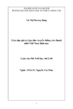 Giáo dục giá trị đạo đức truyền thống cho thanh niên việt nam hiện nay