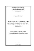 Quản lý thu thuế giá trị gia tăng của chi cục thuế huyện kinh môn   hả dương