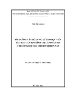 Bồi dưỡng văn hóa ứng xử cho học viên đào tạo cán bộ chính trị cấp phân đội ở trường đại học chính trị hiện nay