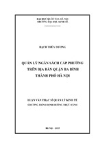 Quản lý ngân sách cấp phường trên địa bàn quận ba đình thành phố hà nội