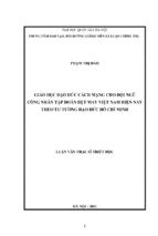 Giáo dục đạo đức cách mạng cho đội ngũ công nhân tập đoàn dệt may việt nam hiện nay theo tư tưởng đạo đức hồ chí minh