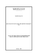Quản trị nhân sự của khu liên hợp thể thao quốc gia