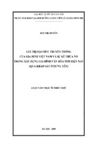 Giá trị đạo đức truyền thống của gia đình việt nam và sự kế thừa nó trong xây dựng gia đình văn hóa mới hiện nay (qua khảo sát ở hưng yên)