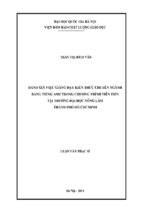 đánh giá việc giảng dạy kiến thức chuyên ngành bằng tiếng anh trong chương trình tiên tiến tại trường đại học nông lâm thành phố hồ chí minh