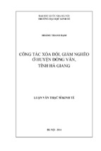 Công tác xóa đói, giảm nghèo ở huyện đồng văn, tỉnh hà giang