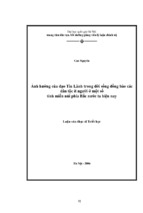 ảnh hưởng của đạo tin lành trong đời sống đồng bào các dân tộc ít người ở một số tỉnh miền núi phía bắc nước ta hiện nay