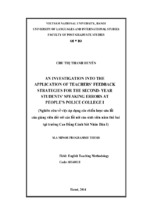 An investigation into the application of teachers’ feedback strategies for the second  year students’ speaking errors at people’s police college i
