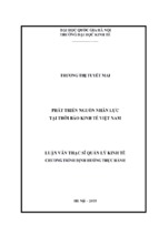 Phát triển nguồn nhân lực tại thời báo kinh tế việt nam