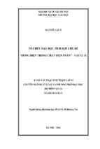 Tổ chức dạy học tích hợp chủ đề dòng điện trong chất điện phân vật lí 11