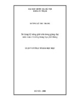 Sử dụng kỹ năng giải toán trong giảng dạy môn toán ở trường trung học phổ thông