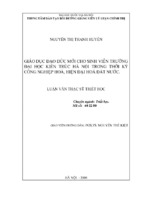 Giáo dục đạo đức mới cho sinh viên trường đại học kiến trúc hà nội trong thời kỳ công nghiệp hóa, hiện đại hóa đất nước