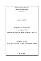Phát triển nguồn nhân lực công nghệ thông tin tại công ty công nghệ thông tin điện lực miền bắc
