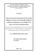 Effectiveness of implementing the genre approach on non english major students’ writing performance at university of social sciences and humanities