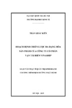 Hoạch định chiến lược đa dạng hóa sản phẩm tại công ty cổ phần vận tải biển vinaship