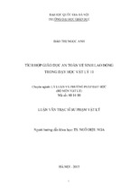 Tích hợp giáo dục an toàn vệ sinh lao động trong dạy học vật lí 11