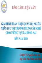 Slide giải pháp hoàn thiện quản trị nguồn nhân lực tại trường trung cấp nghề giao thông vận tải đồng nai đến năm 2020