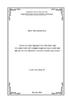 đánh giá mức độ đáp ứng với công việc của sinh viên tốt nghiệp nghề sản xuất gốm thô hệ trung cấp trường cao đẳng nghề viglacera