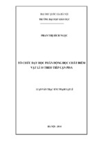 Tổ chức dạy học phần động học chất điểm, vật lí 10 theo tiếp cận pisa