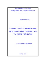 An ninh an toàn cho khách du lịch trong hành trình du lịch tại thành phố hà nội