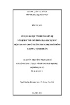 Sử dụng bài tập tình huống liên hệ với lịch sử thế giới trong dạy học lịch sử việt nam 1945 2000 ở trường trung học phổ thông (chương trình chuẩn)