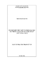 Tích hợp kiến thức ngữ văn trong dạy học bài phong cách ngôn ngữ nghệ thuật (ngữ văn 10 tập 2)