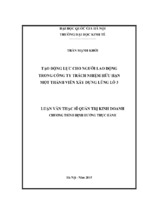 Tạo động lực cho người lao động trong công ty trách nhiệm hữu hạn một thành viên xây dựng lũng lô 3