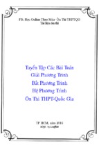 Tuyển tập các bài toán giải phương trình bất phương trình hệ phương trình ôn thi thpt quốc gia
