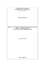 đánh giá của sinh viên về hiệu quả môn giáo dục thể chất trong các trường đại học (tại khu vực thành phố hồ chí minh)