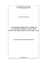 Vận dụng quan điểm tiếp cận đồng bộ tác phẩm văn chương vào dạy học thơ đường trong trường trung học cơ sở