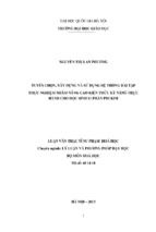 Tuyển chọn, xây dựng và sử dụng hệ thống bài tập thực nghiệm nhằm nâng cao kiến thức kỹ năng thực hành cho học sinh 11 phần phi kim