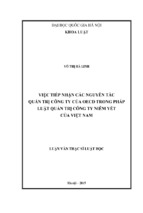 Việc tiếp nhận các nguyên tắc quản trị công ty của oecd trong pháp luật quản trị công ty niêm yết của việt nam
