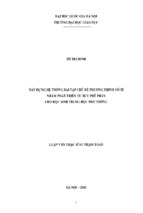 Xây dựng hệ thống bài tập chủ đề phương trình vô tỉ nhằm phát triển tư duy phê phán cho học sinh trung học phổ thông