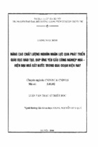 Nâng cao chất lượng nguồn nhân lực qua phát triển giáo dục đào tạo, đáp ứng yêu cầu công nghiệp hoá   hiện đại hoá đất nước trong giai đoạn hiện nay