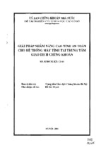 Giải pháp nhằm nâng cao tính an toàn cho hệ thống máy tính tại trung tâm giao dịch chứng khoán