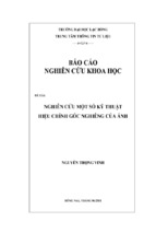 Nghiên cứu một số kỹ thuật hiệu chỉnh góc riêng của ảnh (báo cáo nghiên cứu khoa học)