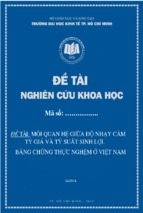 Mối quan hệ giữa độ nhạy cảm rủi ro tỷ giá và tỷ suất sinh lợi   bằng chứng thực nghiệm ở việt nam