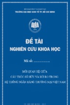 Mối quan hệ giữa cấu trúc sở hữu và rủi ro trong hệ thống ngân hàng thương mại việt nam