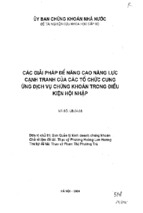 Các giải pháp để nâng cao năng lực cạnh tranh của các tổ chức cung ứng dịch vụ chứng khoán trong điều kiện hội nhập