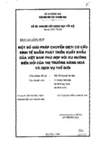 Một số giải pháp chuyển dịch cơ cấu kinh tế nhằm phát triển xuất khẩu của vietnam phù hợp xu hướng thị trường hàng hóa & dịch vụ thế giới