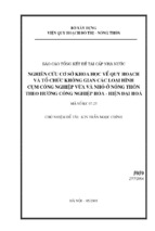 Nghiên cứu cơ sở khoa học về quy hoạch và tổ chức không gian các loại hình cụm công nghiệp vừa và nhỏ ở nông thôn theo hướng cnh   hđh