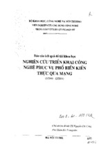 Nghiên cứu triển khai công nghệ phổ biến kiến thức qua mạng